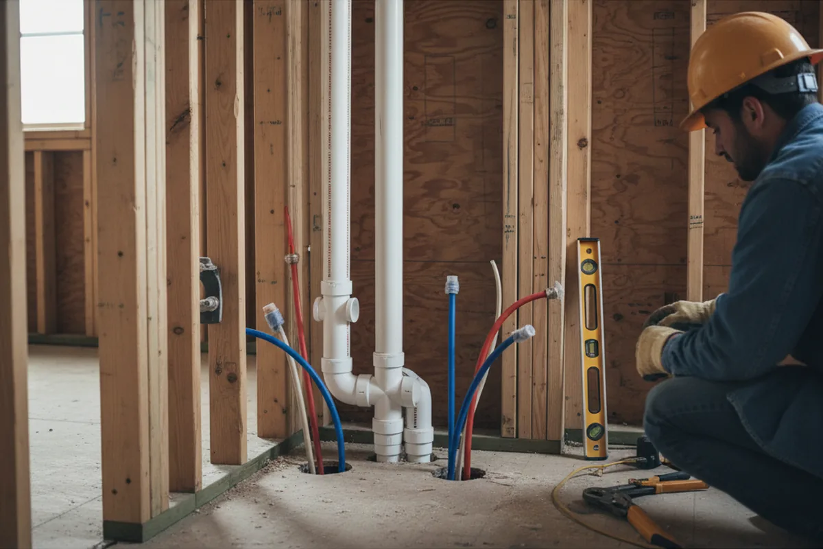 Drain and supply rough-in during Toilet Repair and Installation in Marriottsville